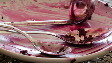 beetroot chutney on spoons